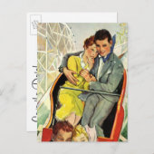 ヴィンテージ、恋愛、ロマンチック、日付を保存 案内ポストカード (正面/裏面)