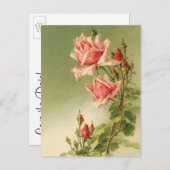 ヴィンテージ、恋愛、ロマンチック、日付を保存 案内ポストカード (正面/裏面)