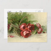 ヴィンテージ、恋愛、ロマンチック、日付を保存 案内ポストカード (正面/裏面)