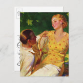 ヴィンテージ、恋愛、ロマンチック、日付を保存 案内ポストカード (正面/裏面)