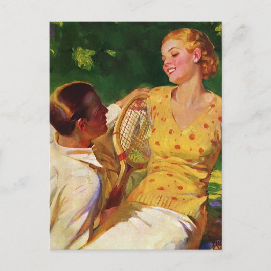 ヴィンテージ、恋愛、ロマンチック、日付を保存 案内ポストカード (正面)