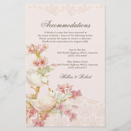 ヴィンテージ – 愛の方向結婚にロマンチックな鳥 (正面)