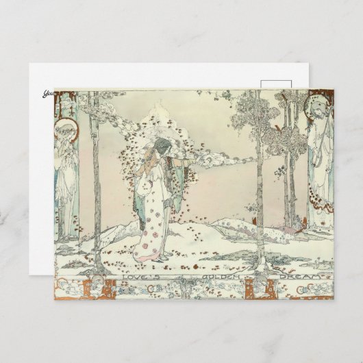 ヴィンテージ『愛の黄金の夢』ジェシー・M・キング ポストカード (正面/裏面)