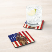 ヴィンテージ 愛国心に満ちたアメリカ兵 アメリカ国旗 コースター (右側)