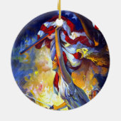 ヴィンテージ 愛国心のLady Liberty アメリカ国旗 イーグル セラミックオーナメント (裏面)