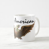 ヴィンテージ 愛国心 アメリカハゲワシ 鳥 飛行 コーヒーマグカップ (正面右)