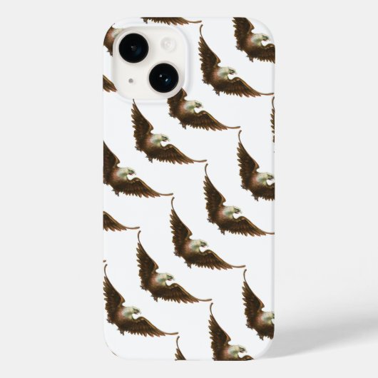 ヴィンテージ 愛国心 アメリカハゲワシ 鳥 飛行 Case-Mate iPhoneケース (裏面)