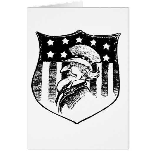 ヴィンテージ 愛国的なおじさんサムとアメリカ国旗 (正面)