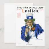 ヴィンテージ 愛国的なおじさんサムのマガジンカバーアート (正面/裏面)