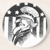 ヴィンテージ 愛国的なサンクス・ギャフとアメリカ国旗 コースター (正面)