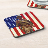 ヴィンテージ 愛国的な兵隊 アメリカ国旗 コースター (左側)