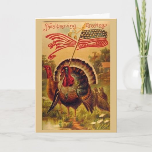 ヴィンテージ – 愛国的な感謝祭の七面鳥、 シーズンカード (正面)