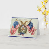 ヴィンテージ 愛国的な星条旗のカード カード (黄色い花)