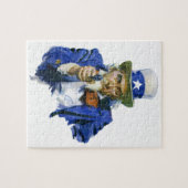 ヴィンテージ 愛国的な サムおじさん 星付き帽子と銃 ジグソーパズル (横)