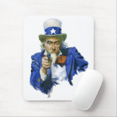 ヴィンテージ 愛国的な サムおじさん 星付き帽子と銃 マウスパッド (マウス)