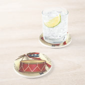 ヴィンテージ 愛国的な、ドラムと音符 コースター (側面)