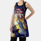 ヴィンテージ 愛国的な レディー リバティ アメリカ国旗 ワシ エプロン (インサイチュ)