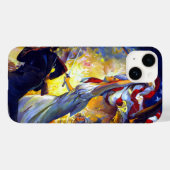 ヴィンテージ 愛国的な レディ・リバティ アメリカ国旗 イーグル Case-Mate iPhoneケース (裏面 (横))