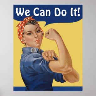 ヴィンテージ 愛国的な ロージー・ザ・リベター、We Can Do It! ポスター