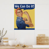 ヴィンテージ 愛国的な ロージー・ザ・リベター、We Can Do It! ポスター (キッチン)