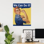 ヴィンテージ 愛国的な ロージー・ザ・リベター、We Can Do It! ポスター (ホームオフィス)