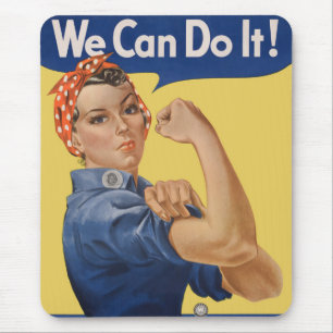 ヴィンテージ 愛国的な ロージー・ザ・リベター、We Can Do It! マウスパッド