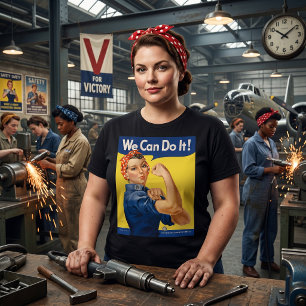 ヴィンテージ 愛国的な ロージー・ザ・リベター、We Can Do It! Tシャツ