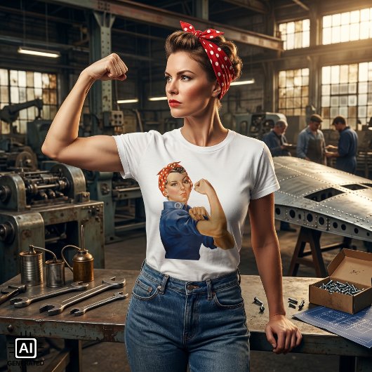 ヴィンテージ 愛国的な ロージー・ザ・リベター、We Can Do It! Tシャツ