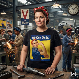 ヴィンテージ 愛国的な ロージー・ザ・リベター、We Can Do It! Tシャツ