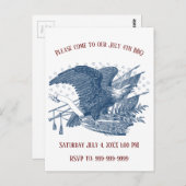 ヴィンテージ 愛国的な 叫ぶ鷹 米国 フラッグ 矢 ポストカード (正面/裏面)