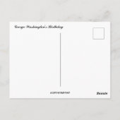 ヴィンテージ 愛国者 ジョージ・ワシントンの誕生日 ポストカード (裏面)