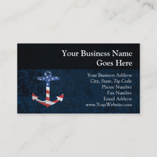ヴィンテージ 愛国 アメリカ国旗 アンカー 海事 米国 名刺