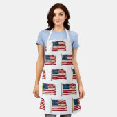 ヴィンテージ 愛国 アメリカ国旗, 7月4日 エプロン (着用した状態)
