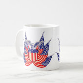 ヴィンテージ 愛国 アメリカ国旗, 7月4日 コーヒーマグカップ (正面左)