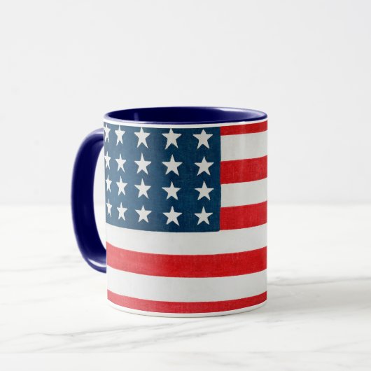 ヴィンテージ 愛国 アメリカ国旗, 7月4日 マグカップ (正面左)