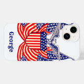 ヴィンテージ 愛国 アメリカ国旗, 7月4日 Case-Mate iPhoneケース (裏面 (横))