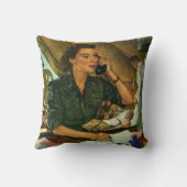 ヴィンテージ 愛国 ナース 電話で クッション (裏面)