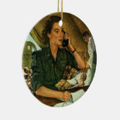 ヴィンテージ 愛国 ナース 電話中 セラミックオーナメント (右)