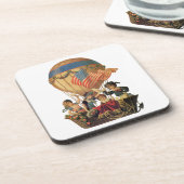 ヴィンテージ 愛国、子供たちの熱気球 コースター (左側)