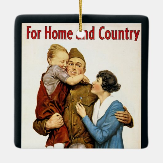 ヴィンテージ 愛国 戦士 勝利 リバティ ローン セラミックオーナメント (裏面)