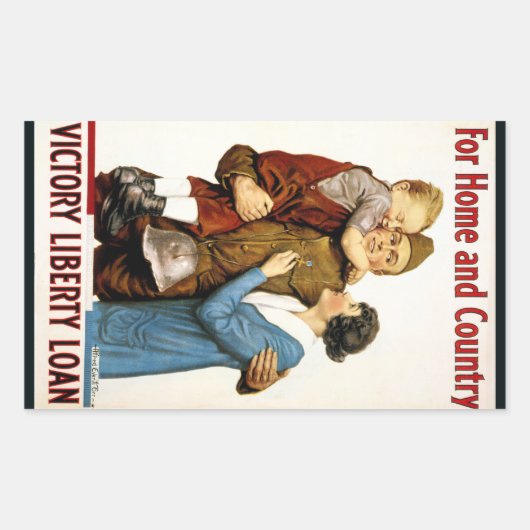 ヴィンテージ 愛国 戦士 勝利 リバティ ローン 長方形シール (正面)