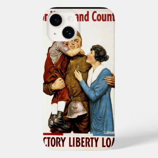 ヴィンテージ 愛国 戦士 勝利 リバティ ローン Case-Mate iPhoneケース (裏面)