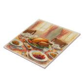 ヴィンテージ、感謝祭のテーブル、セラミックタイル タイル (側面)