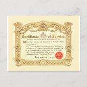 ヴィンテージ、戦役証明書、1945年第二次世界大戦 ポストカード (正面)