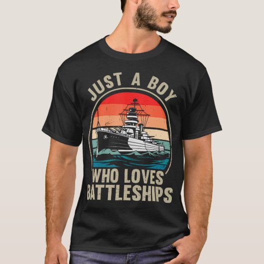 ヴィンテージ 戦艦 愛好家 Tシャツ (正面)