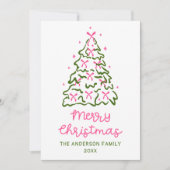 ヴィンテージ 手描き リボン ツリー フォト クリスマス (正面)