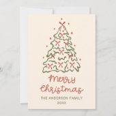 ヴィンテージ 手描き リボン ツリー 写真 クリスマス (正面)