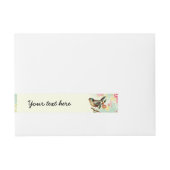 ヴィンテージ、折り返しのまわりに住所 シール ラップアラウンド宛名ラベル (正面)