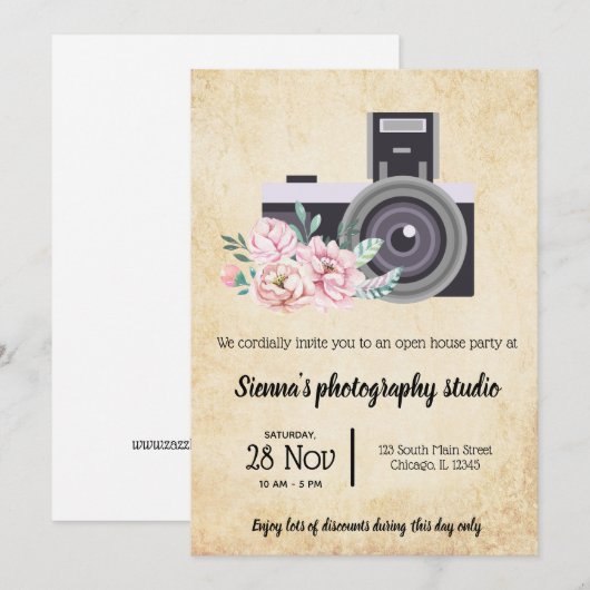 ヴィンテージ 招待状 (正面/裏面)