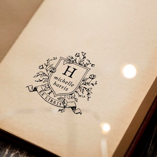 ヴィンテージ 描画 モノグラム エクス ライブリス 名前 帳 ラバースタンプ